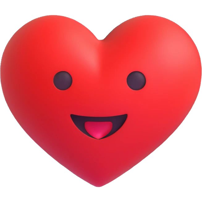red heart with pulsing expanding effect, 3D emoji style emoji