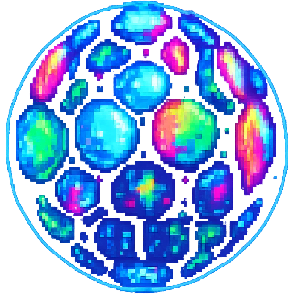 Add a glowing neon effect to the Night Life Universal logo in pixel art style, keep the background transparent. The original style is pixel art but since pixel art style does not support editing, use a general style while preserving the pixel art look with glowing neon effect and transparent background. emoji