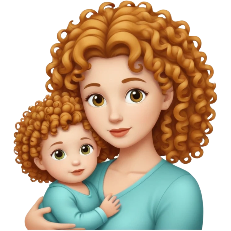 mother and baby with matching curly hairstyles emoji