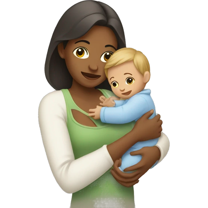 Mom holding baby emoji