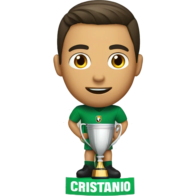 Cristiano with the word cup trophy emoji