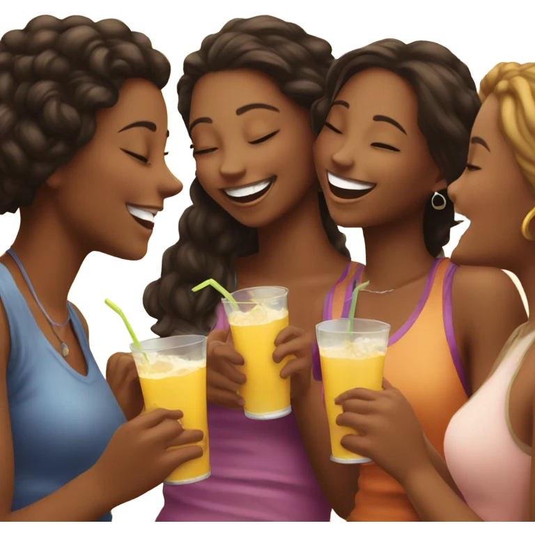 Group of girls drinking  emoji