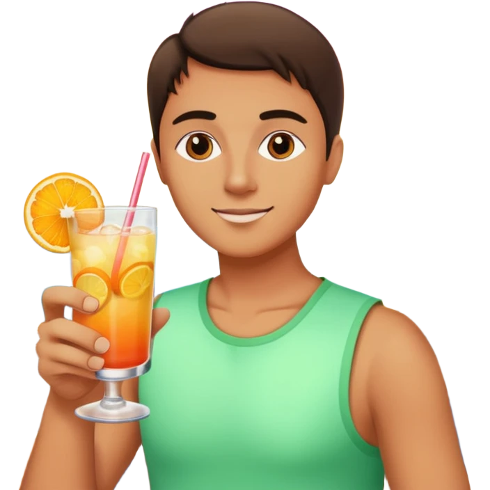 terrace sunset and mocktail emoji