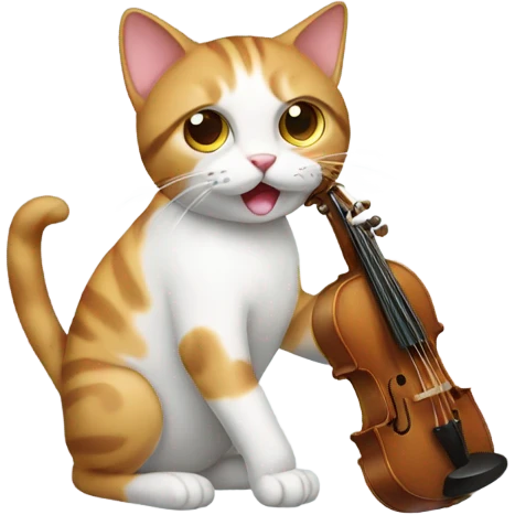 Cat with a base instrument  emoji