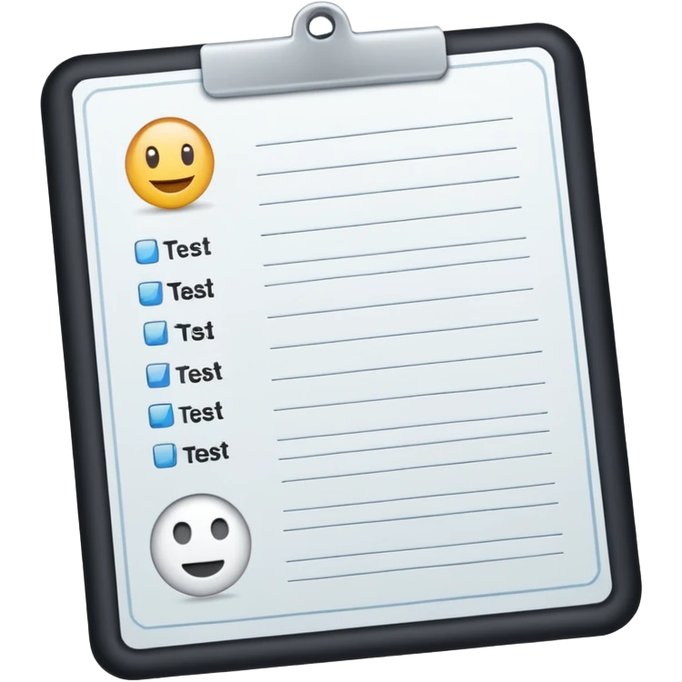 test completion sheet emoji