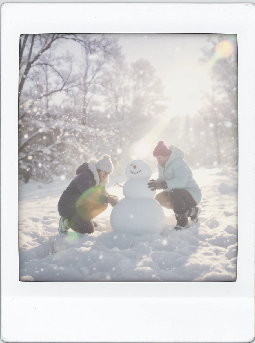 people making a snowman emoji