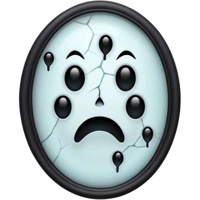 Haunted Mirror with some black dots on it  emoji