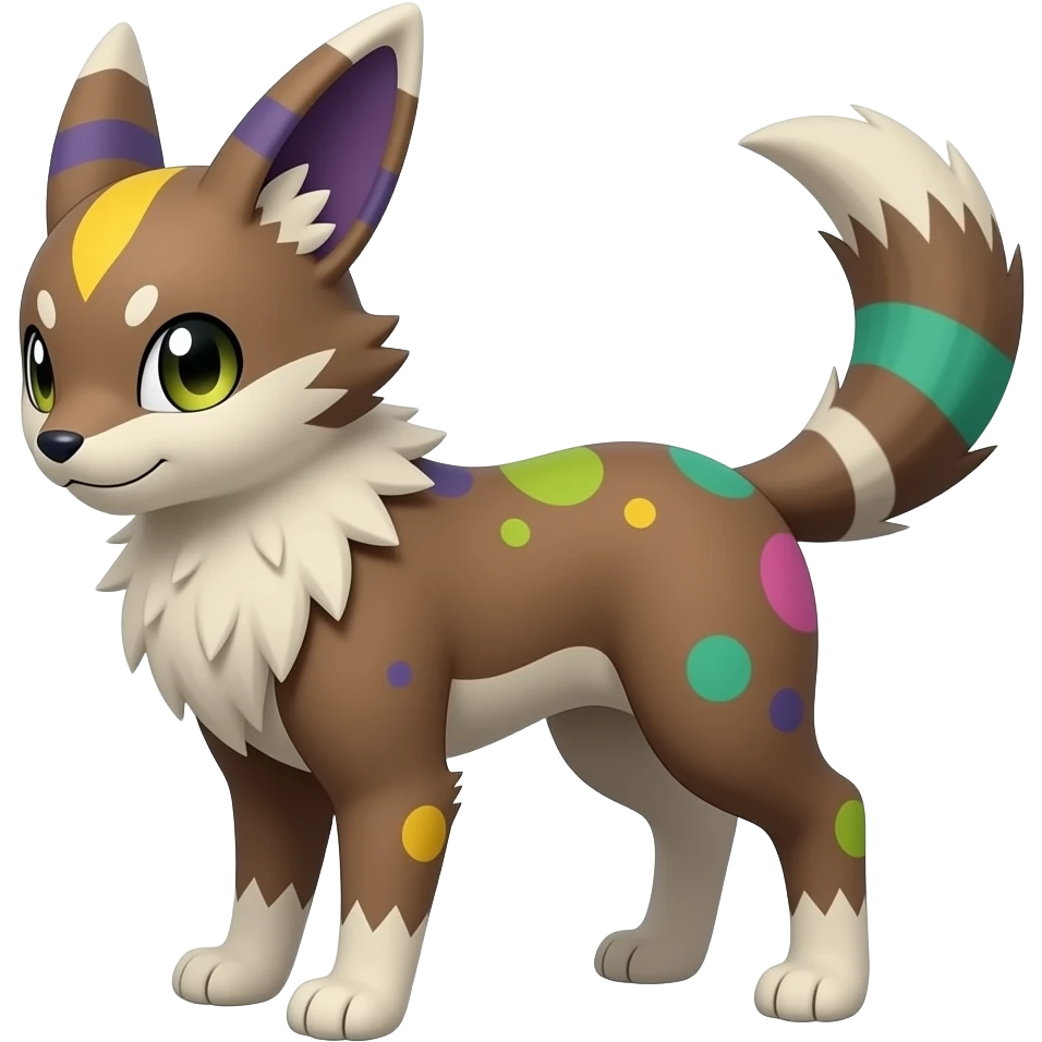 Randomly marked randomly colored Absol-Furret-Genet-Ermine-hybrid emoji