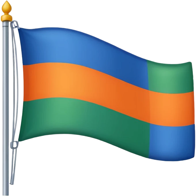 Emoji de drapeau avec les couleurs suivante : 🟦🟧🟩⚪️ emoji