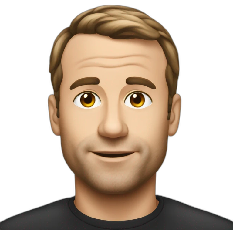Macron poop haircut emoji