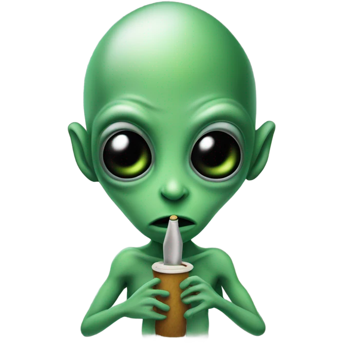 Alien smoking a blunt emoji