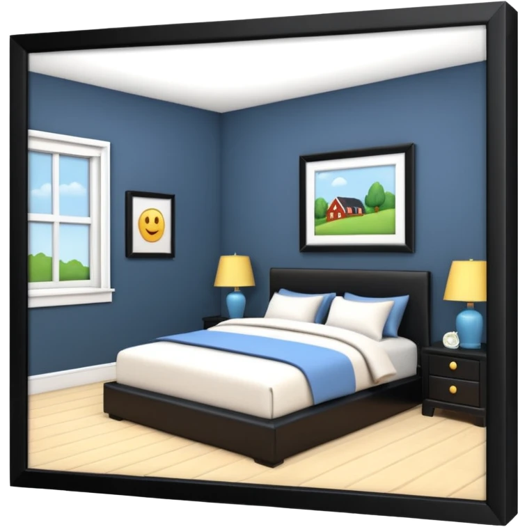 3D rendering realistic still life ultra detailed mom and dad's bedroom emoji