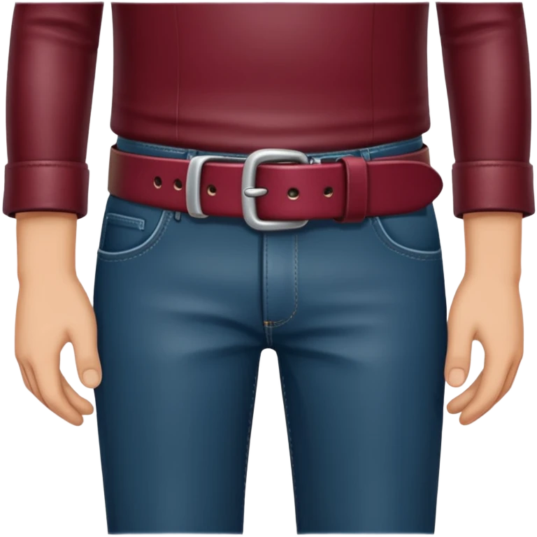 burgundy belt loop in man’s hand emoji