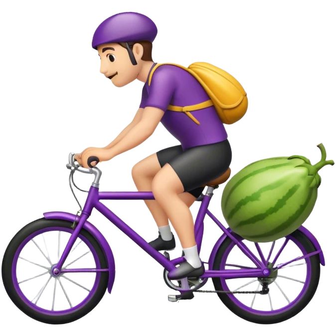 man riding bike on eggplant  emoji