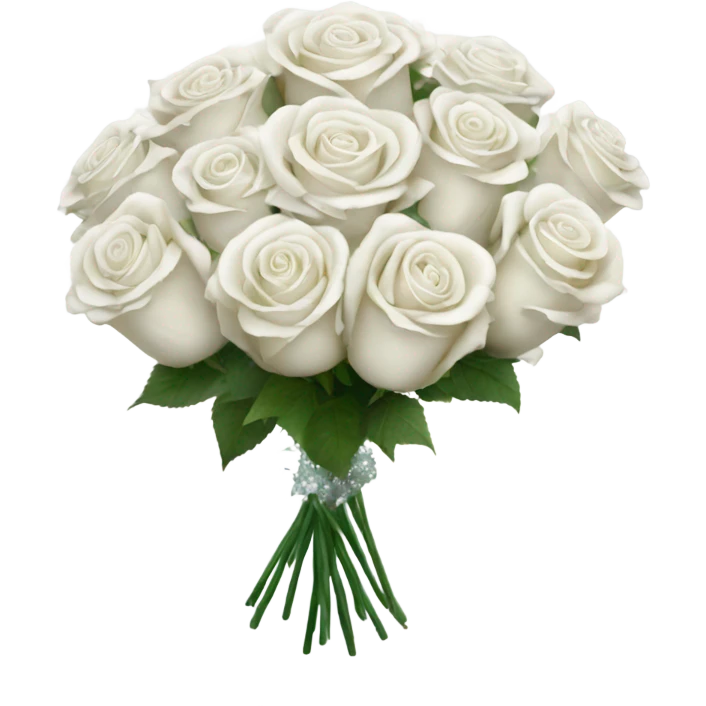 magical sparkling white roses bouquet  emoji