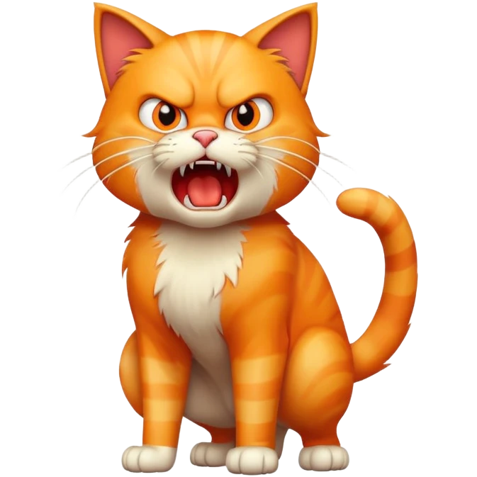 angry cat with fur standing up and hissing emoji