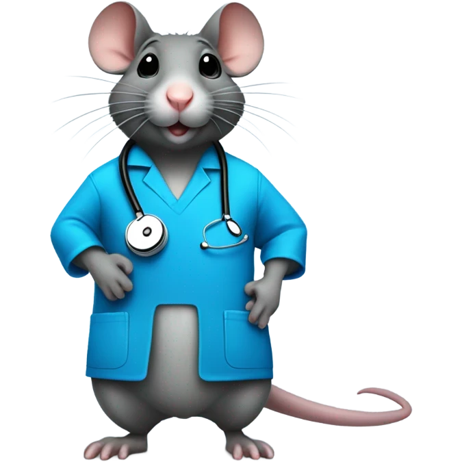 Chunky rat in nursing scrubs emoji