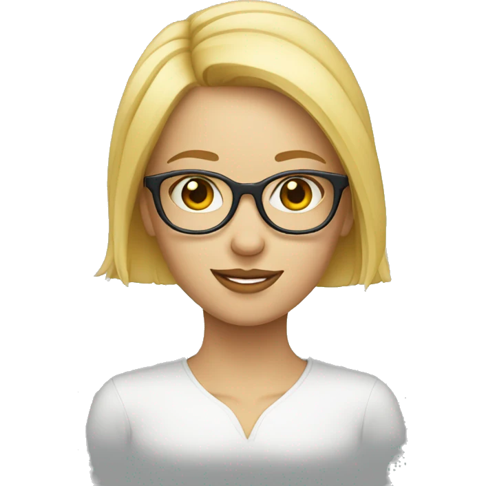 Fille blonde à lunette emoji