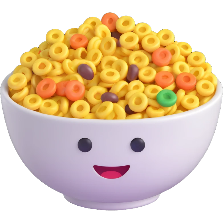 a bowl of cereal, 3D emoji style emoji