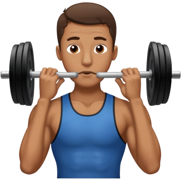 guy breathing with nose in gym emoji