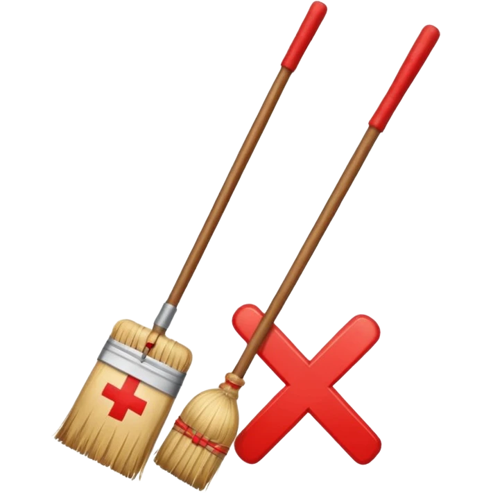 метла перечеркнутая красным крестом emoji