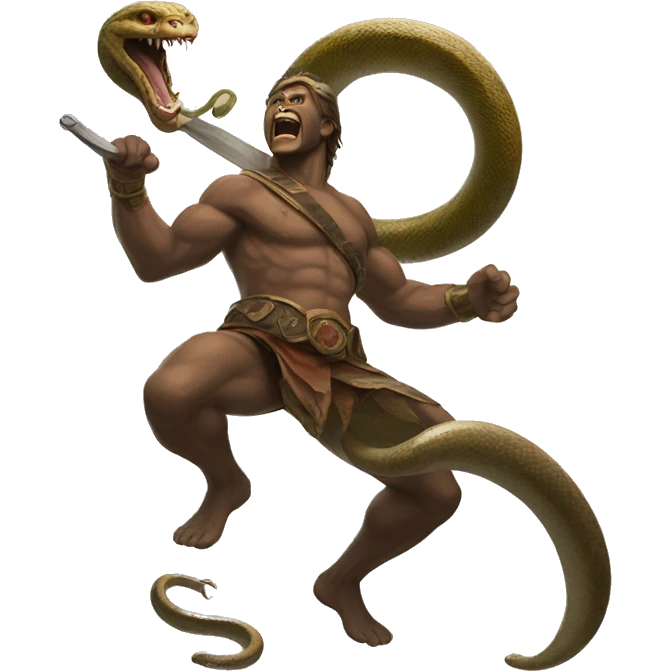 Titan slaying a snake emoji