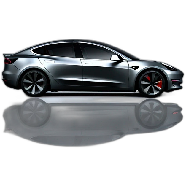 tesla stealth gray model 3 side view emoji