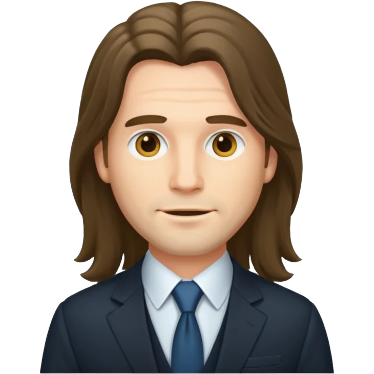long haired man with suit emoji