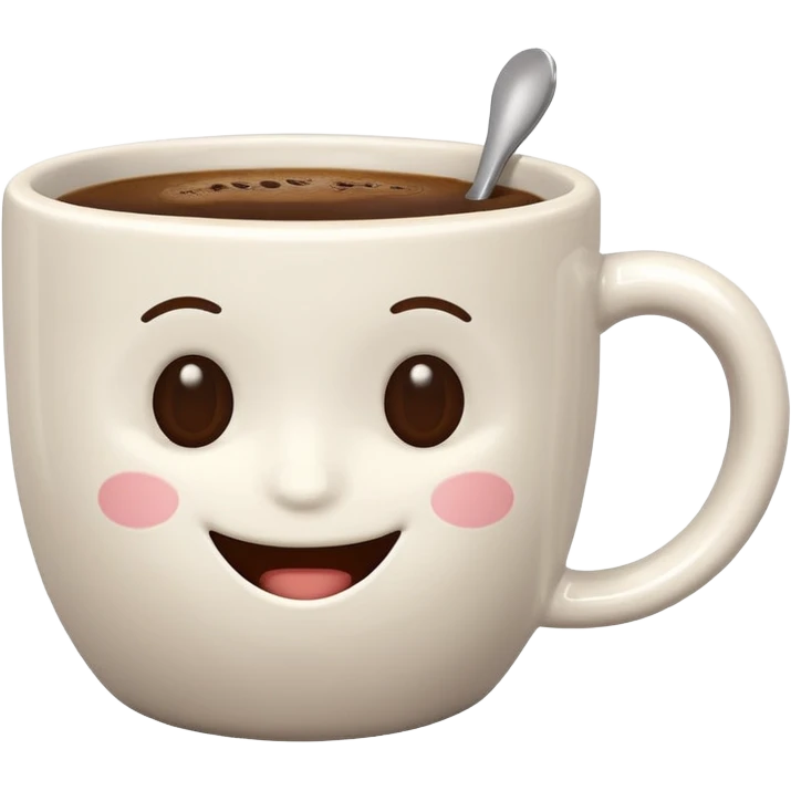 Cute smiling coffee cup emoji