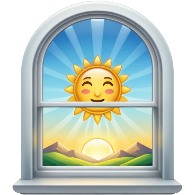 open window with sunlight emoji