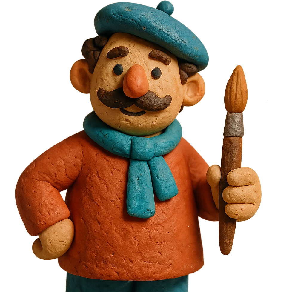 artist character holding a paintbrush emoji