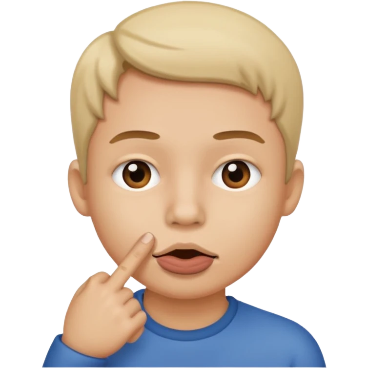 Tête avec le petit doigt dans la bouche emoji