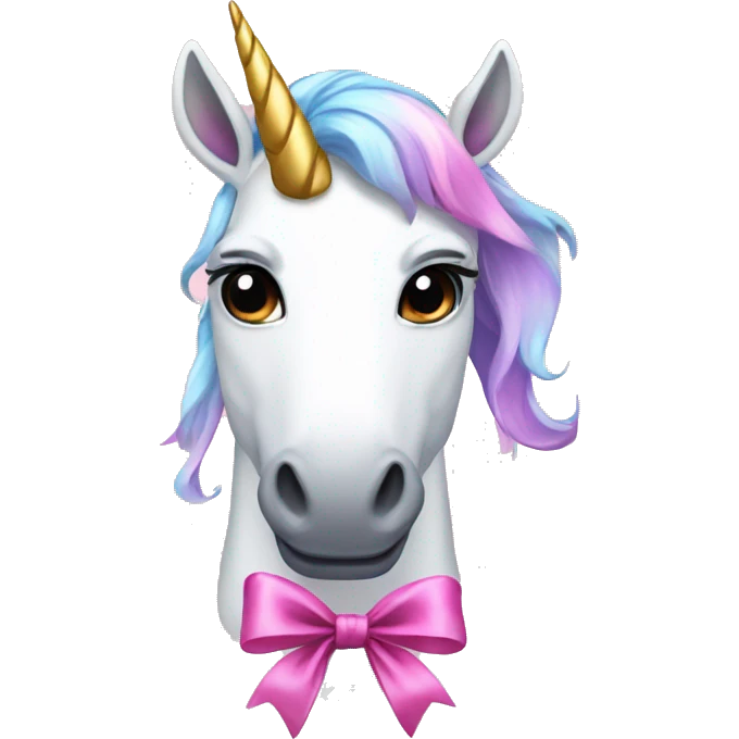 Unicorn with a bow emoji