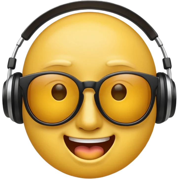 make an simple cool face emoji with music emoji