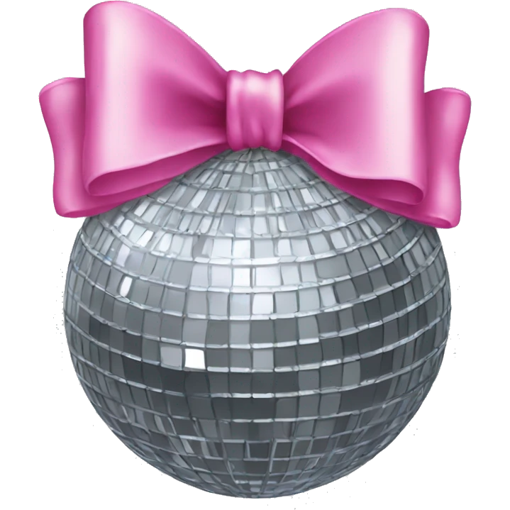 A disco ball with a pink bow on top emoji