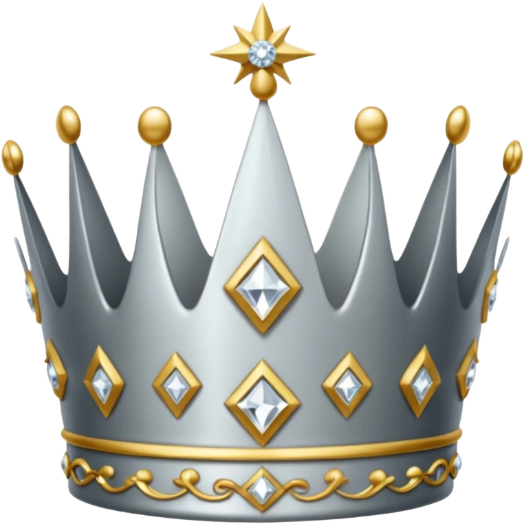silver crown, gold crown, diamond crown emoji