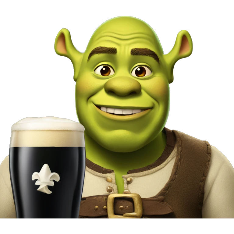 Shrek drinking Guinness emoji