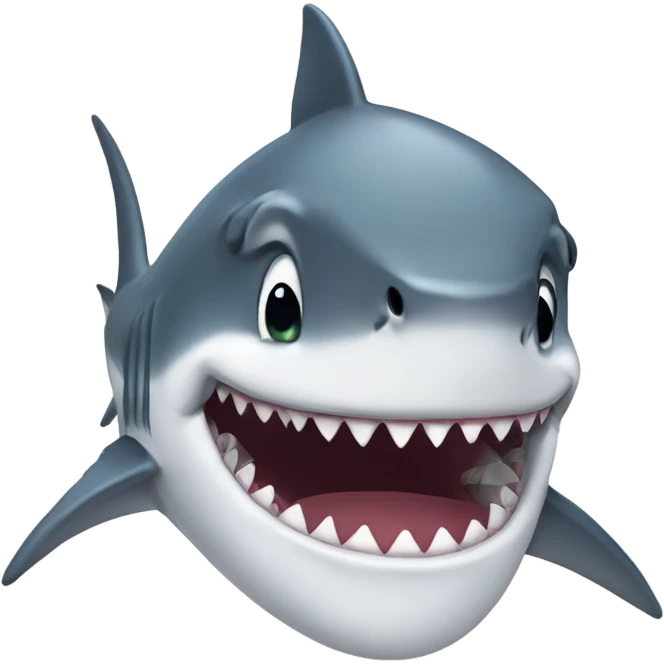 Shark with ponytail  emoji