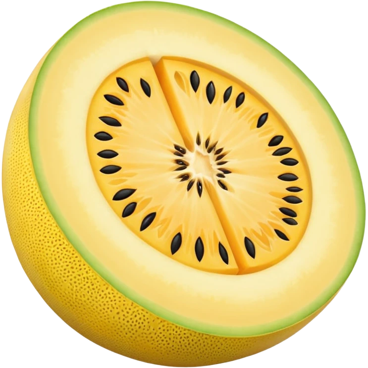 whole yellow melon with slice on right side  emoji