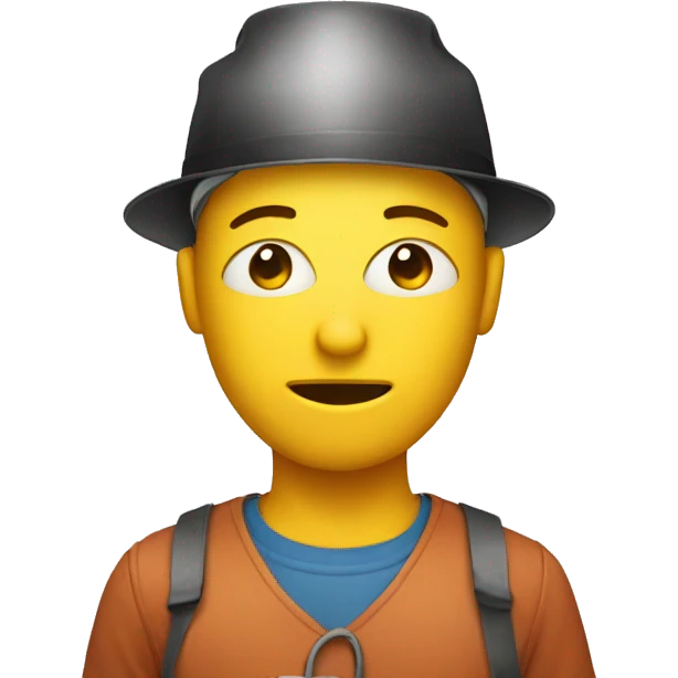 Person wear bucket which has two holes for eyes emoji