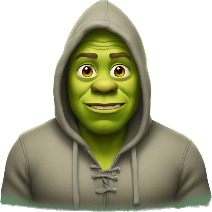 shrek wearing a hoodie emoji