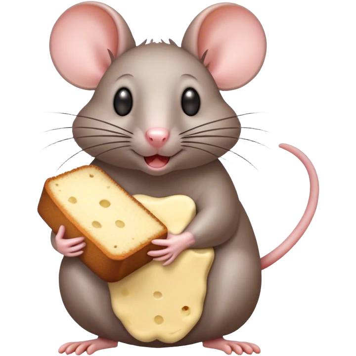 A rat with a pound cake  emoji