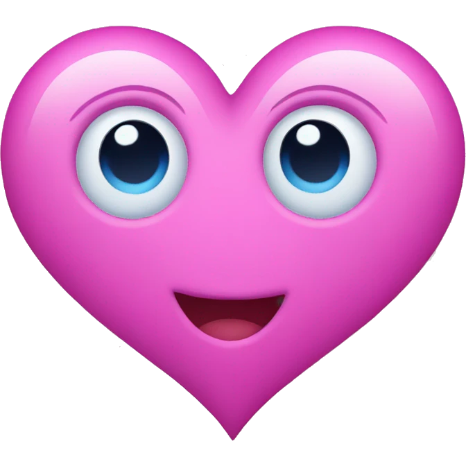 Heart eyes emoji but the hearts are blue and pink emoji