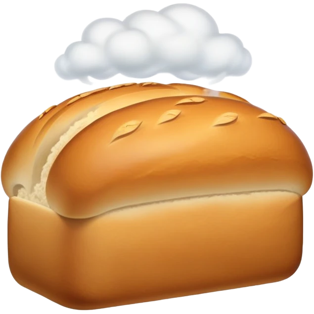 loaf of bread with steam rising, simple and bright emoji