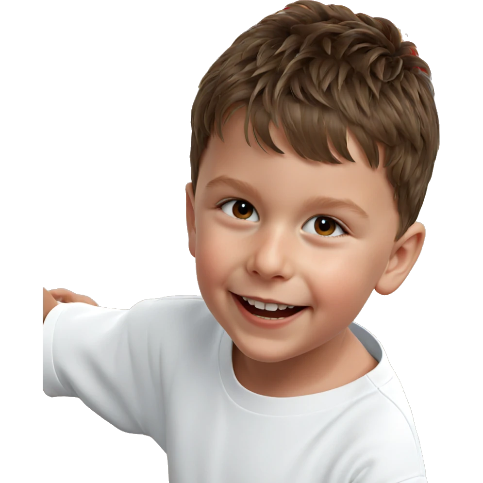 smiling boy in white shirt emoji