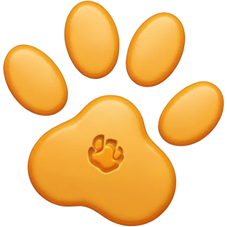a very light pale pastel yellow-orange pawprint emoji