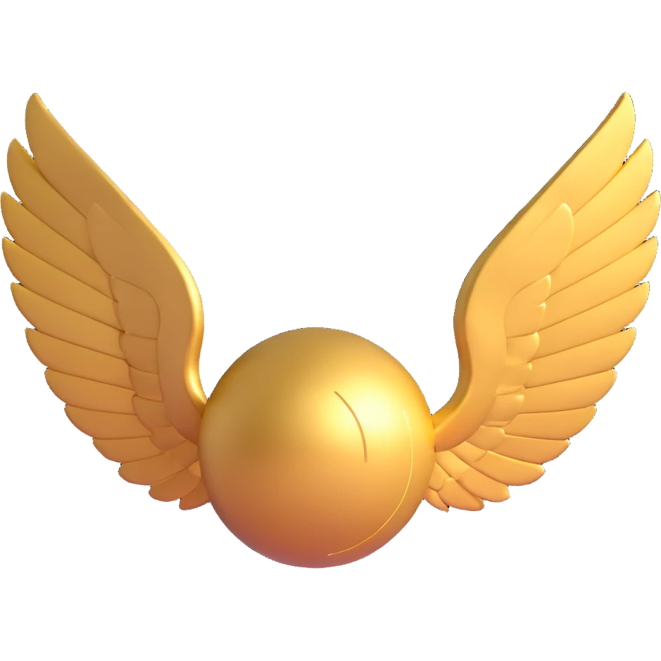 Golden snitch with wings emoji