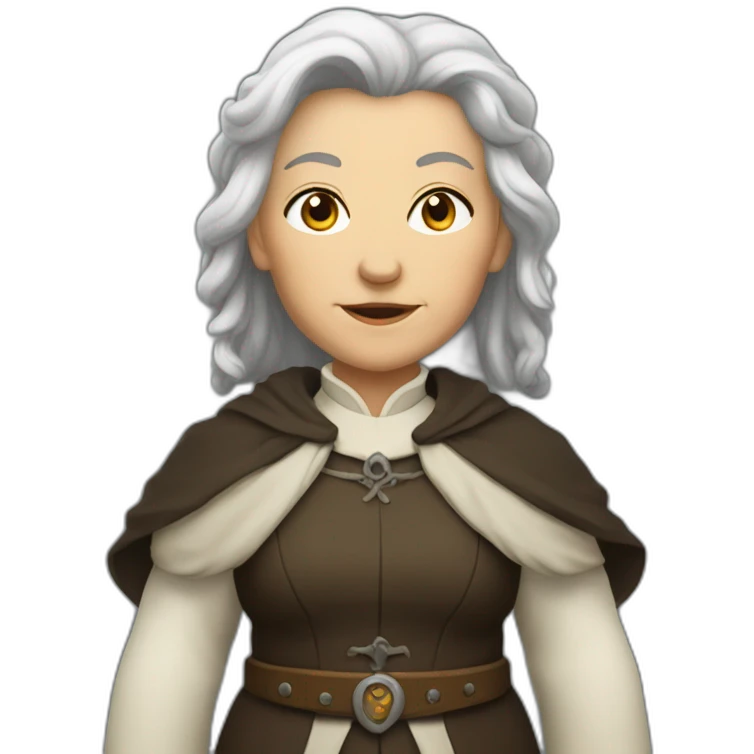 Middle-aged woman dwarf cleric emoji