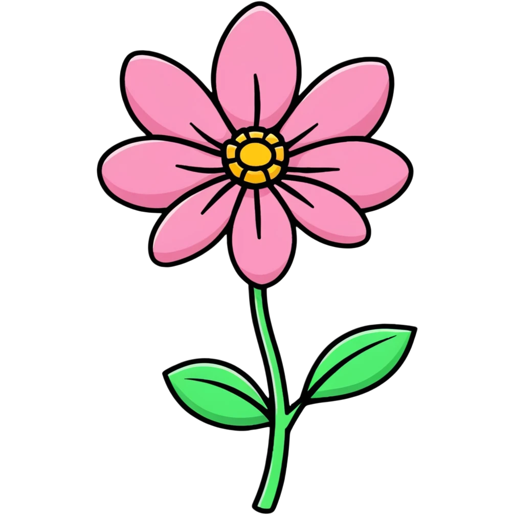 unrealistic pink flower emoji