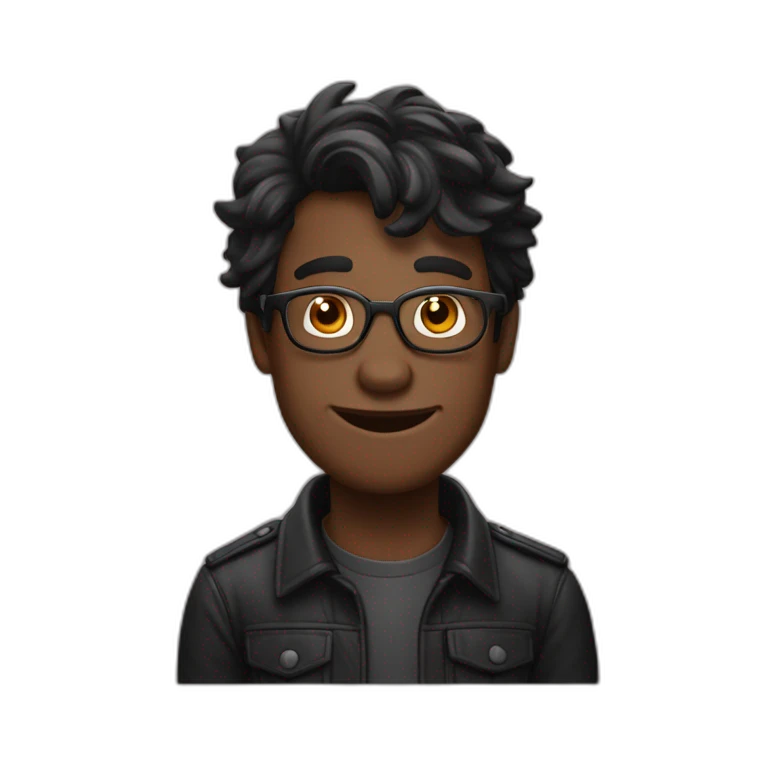 Homme noir sur cochon emoji